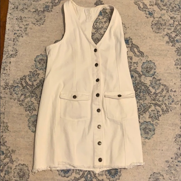 white denim button down dress
